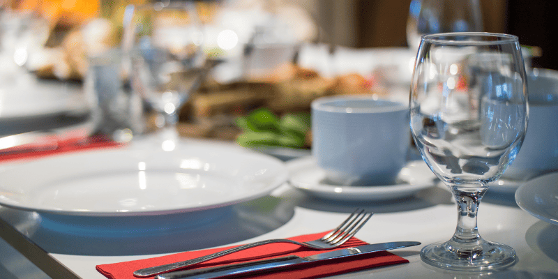 レストランのテーブルの上