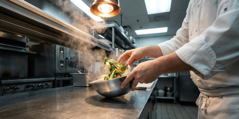 調理するシェフ