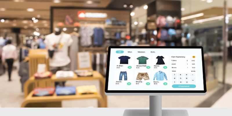 アパレルショップのレジの画面